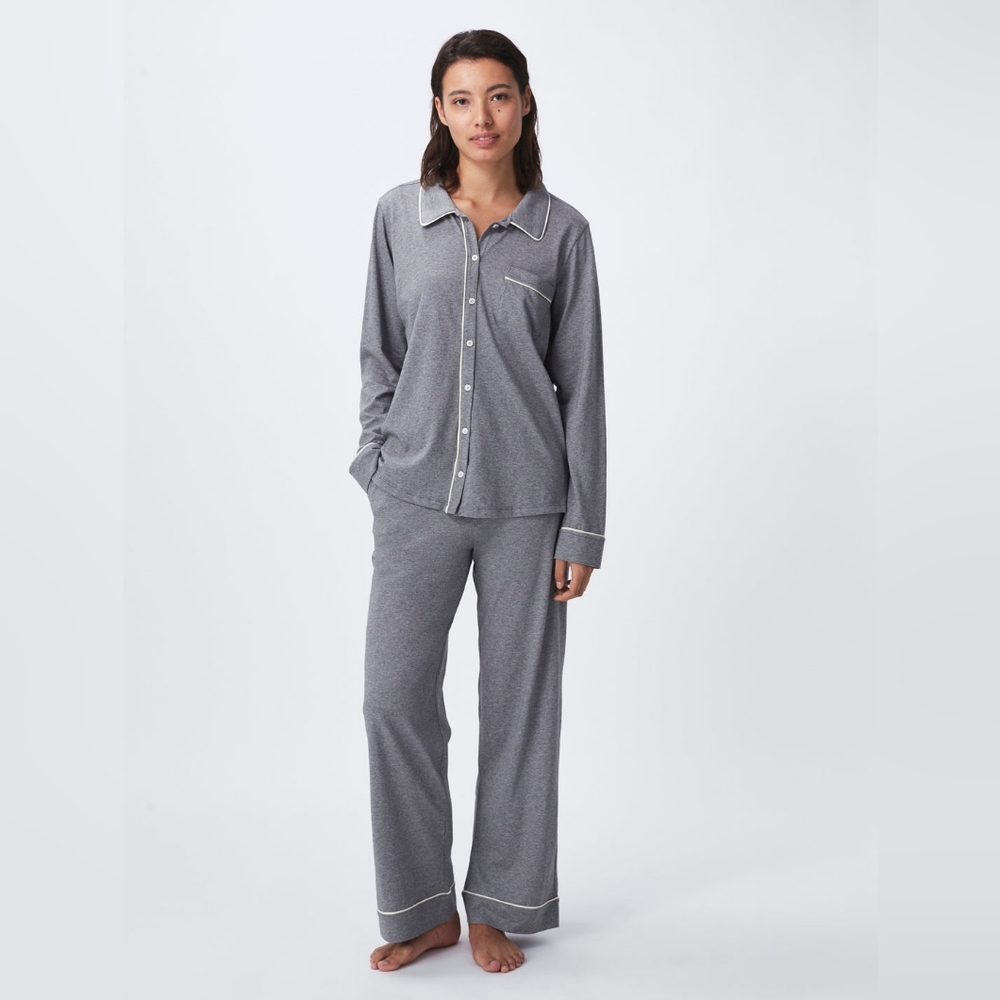 100% Cotton Button Down Jersey PJ Set